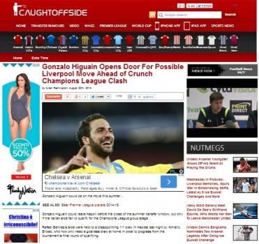 higuain notizia liverpool