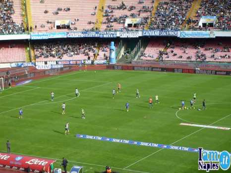 Napoli-Empoli riscaldamento azzurri