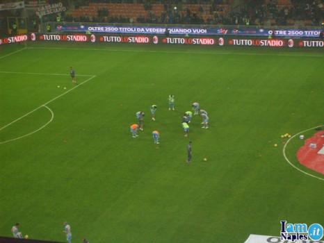 riscaldamento Napoli a San Siro