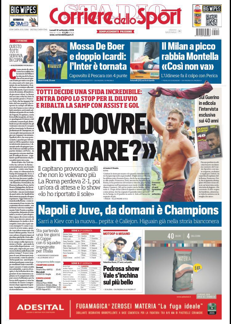 Foto Corriere Dello Sport In Prima Pagina Napoli Da Domani è