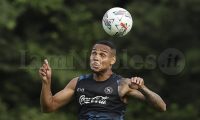 Napoli's Brazilian defender Natan controls the ball   during  SSC Napoli's 2024-25 preseason training camp in val di sole in Trentino, Dimaro Folgarida