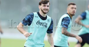 Napoli's Georgian forward Khvicha Kvaratskhelia during SSC Napoli's 2024-25 preseason training camp in Castel Di Sangro, Abruzzo, Italy.